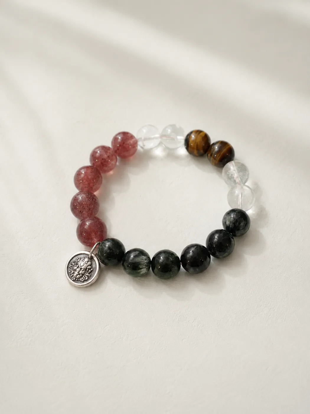 Autumn Ember Mixed-Bead Bracelet, alternate view, showing its distinctive color story