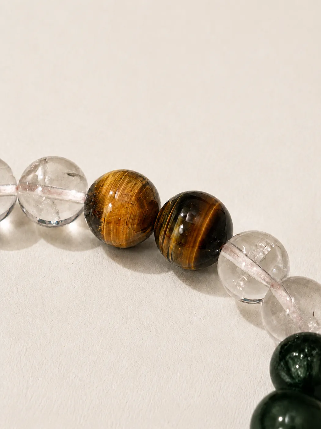 Autumn Ember Mixed-Bead Bracelet, color and texture detail, showing its distinctive color story