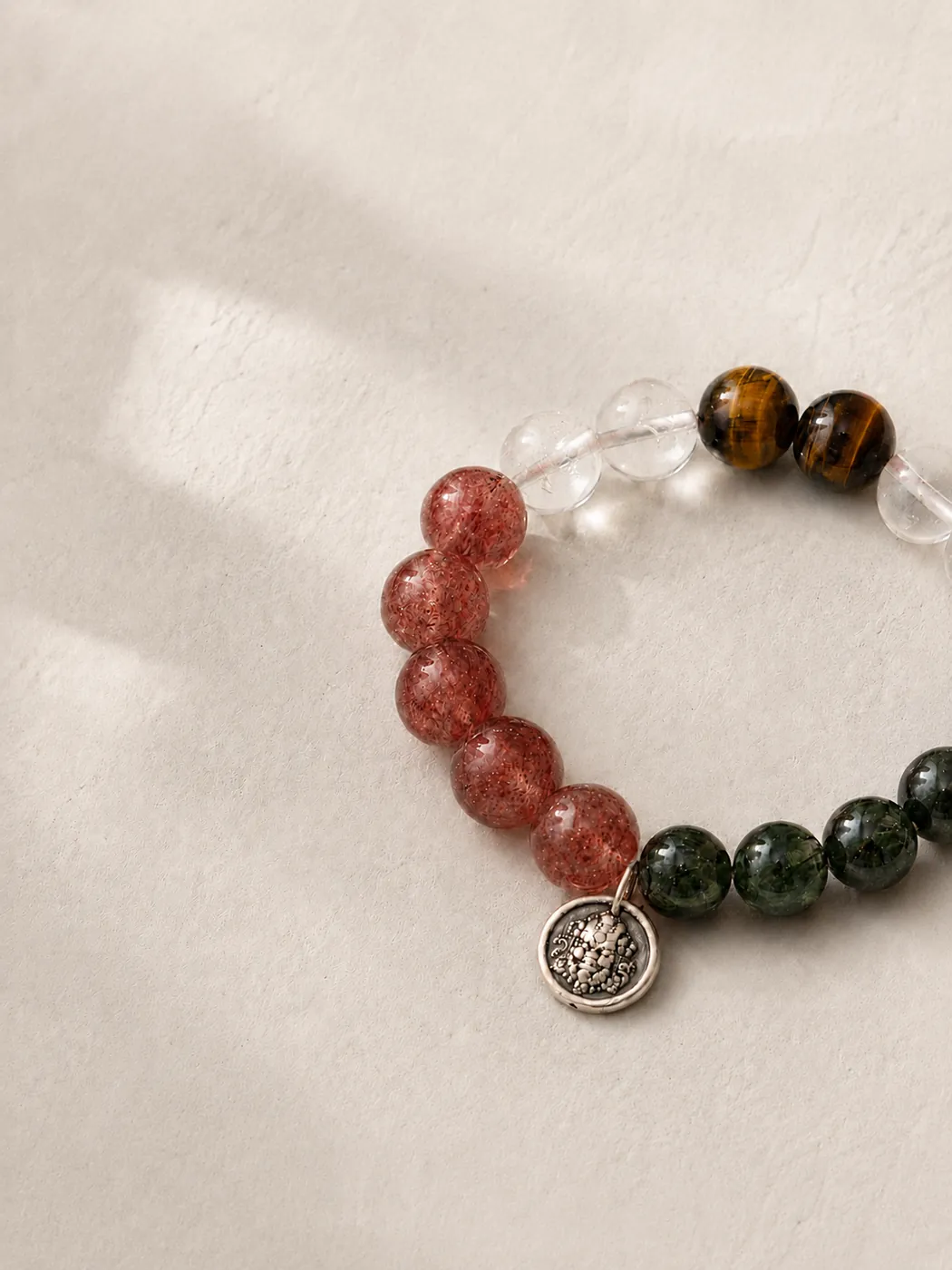 Autumn Ember Mixed-Bead Bracelet, editorial setting, showing its distinctive color story