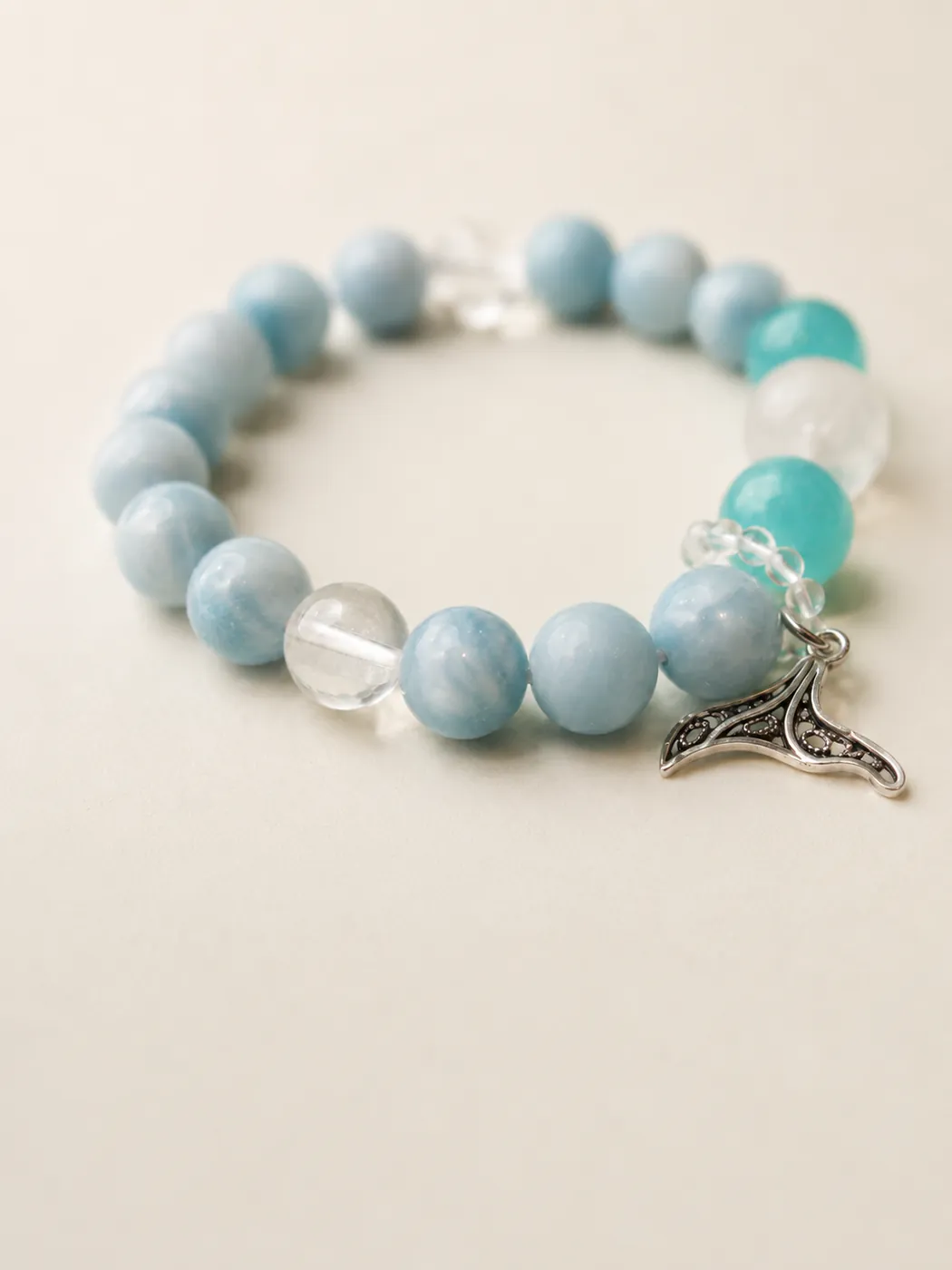 Coastal Color Story Bracelet Duo, bead and charm detail, showing its distinctive color story