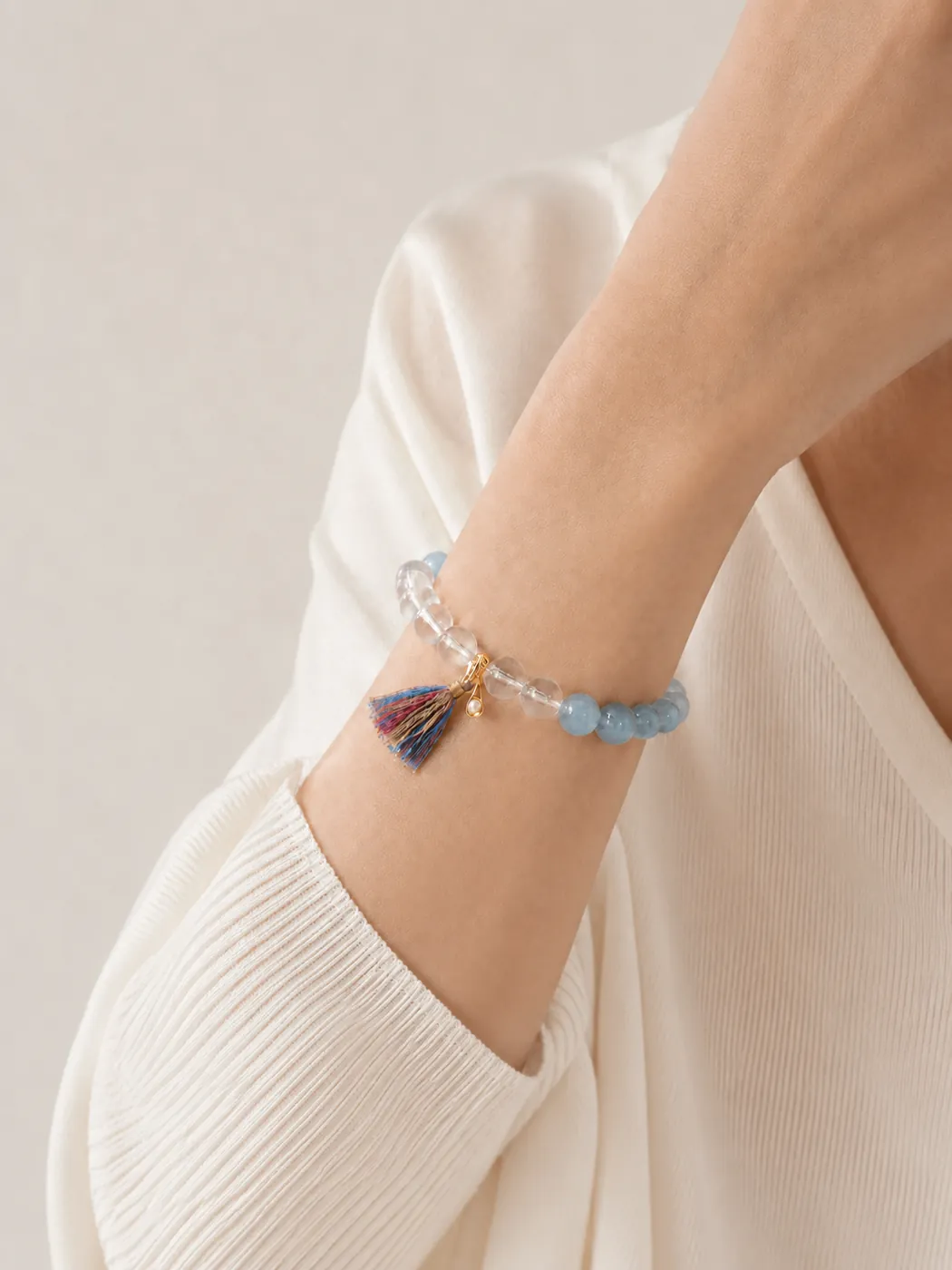 Coastal Color Story Bracelet Duo, styled on wrist, showing its distinctive color story