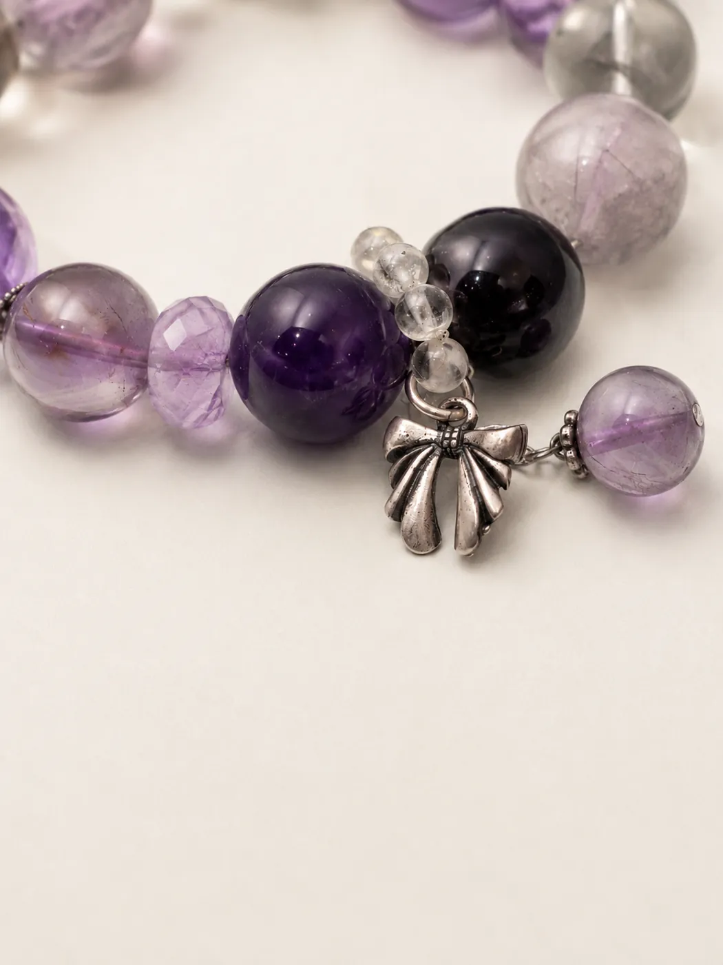 Crimson Grove Zodiac Charm Bracelet, bead and charm detail, showing its distinctive color story