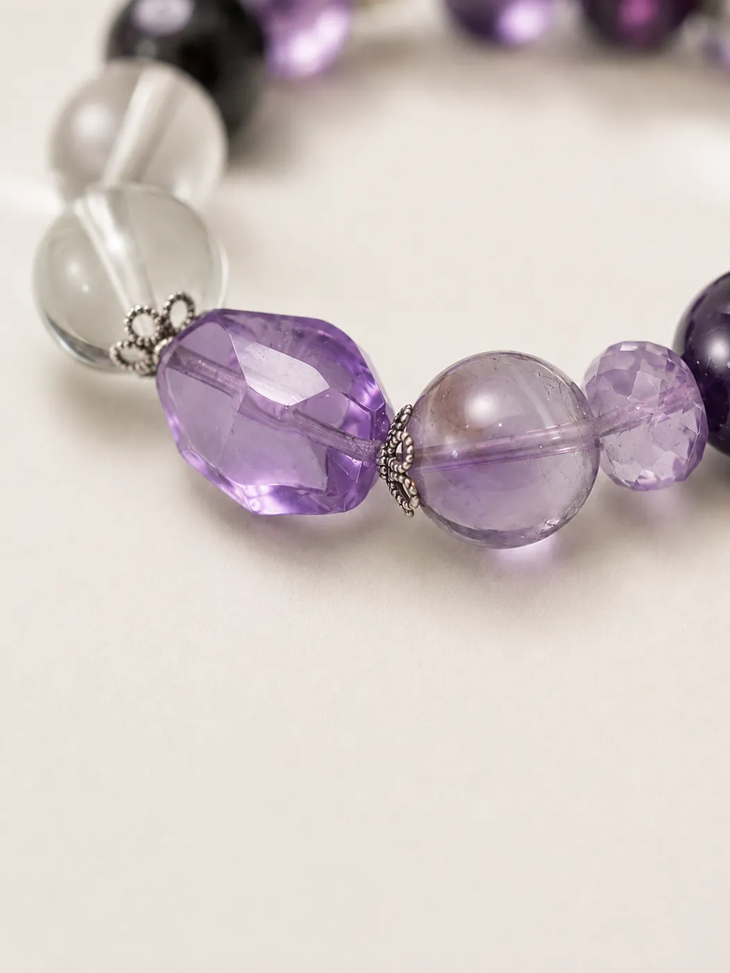 Crimson Grove Zodiac Charm Bracelet, craft detail, showing its distinctive color story