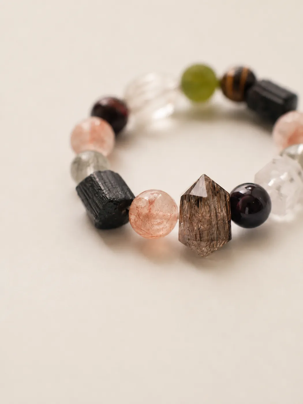 Earth & Ember Crab Charm Bracelet, bead and charm detail, showing its distinctive color story