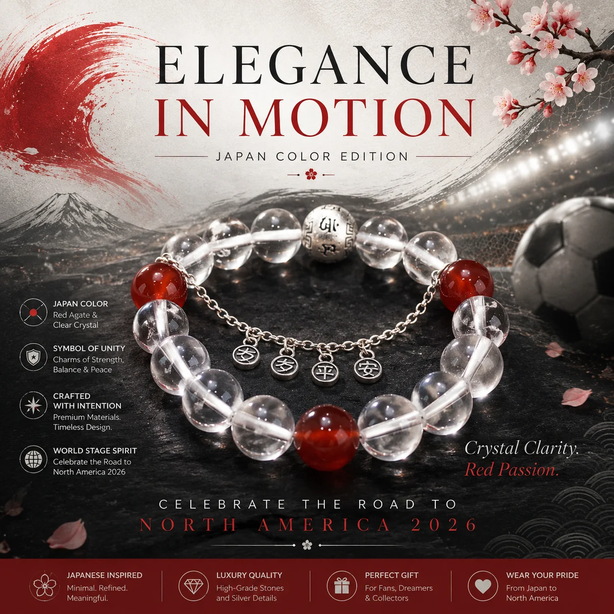 World Cup Crystal Bracelet Japan